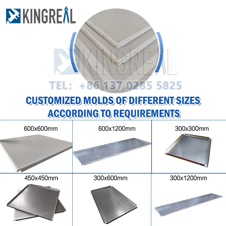 KINGREAL High Speed Ceiling Tile Production Line Suspended Drop False Metal Ceiling Perforated Panel 60X60CM Automatic Line
