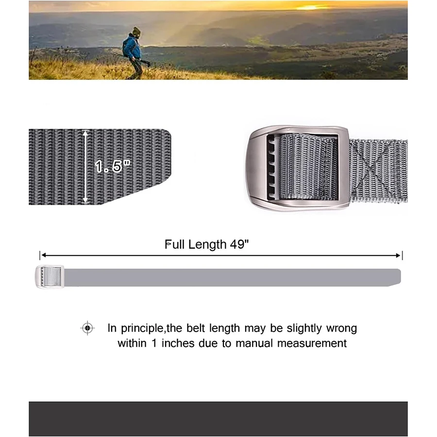 Men's Wear-resistant Sports Training Nylon Web Work Belt Durable Simple Everyday Riggers Tactical Belt
