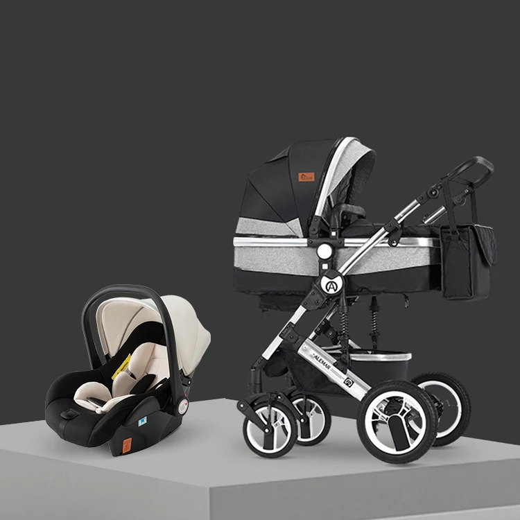 High Quality 3 In 1 Baby Stroller Luxury High Landscape Poussette Multi