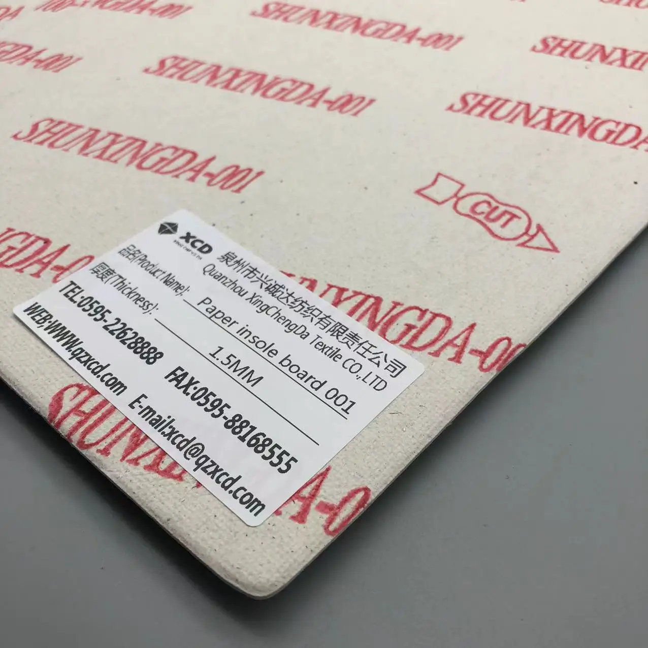 Paper Board Insole for Shoe Making Material