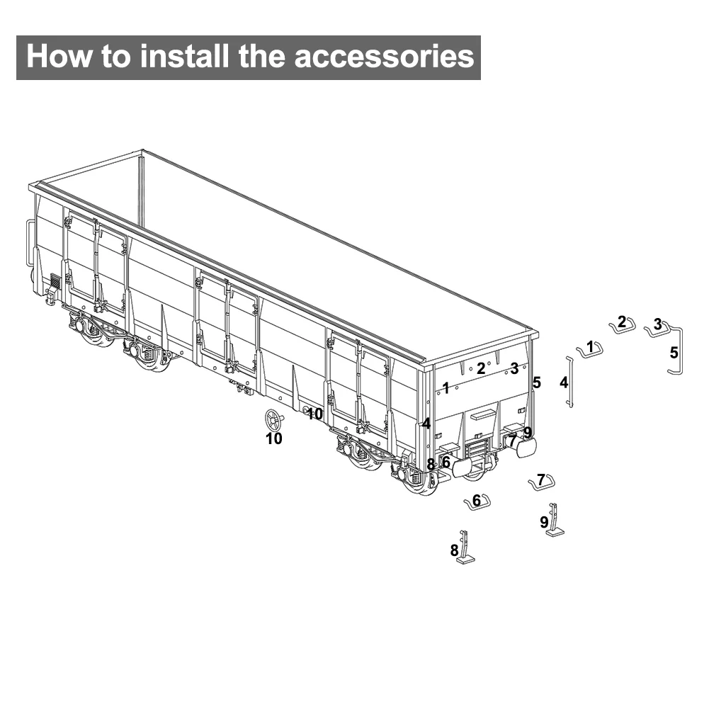 C8742 Ho Scale Printed Highside Gondola Car Railway Wagons Rolling
