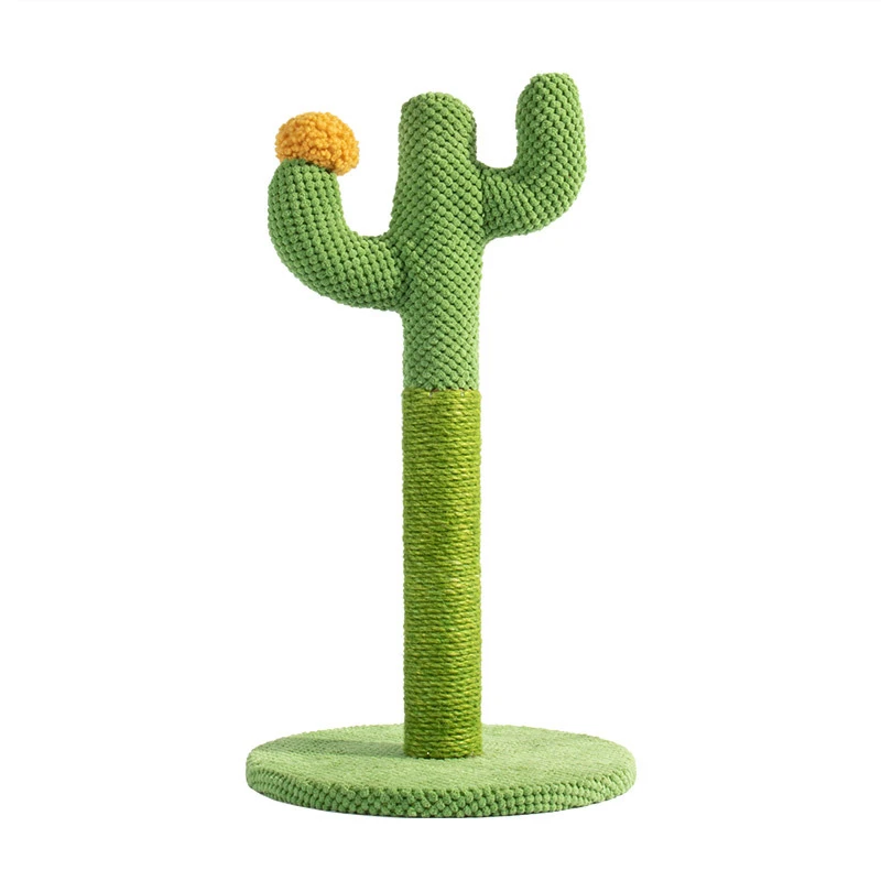 Cactus Cat Linen Scratcher Toy Bold Sisal Column With Hemp Rope Green ...