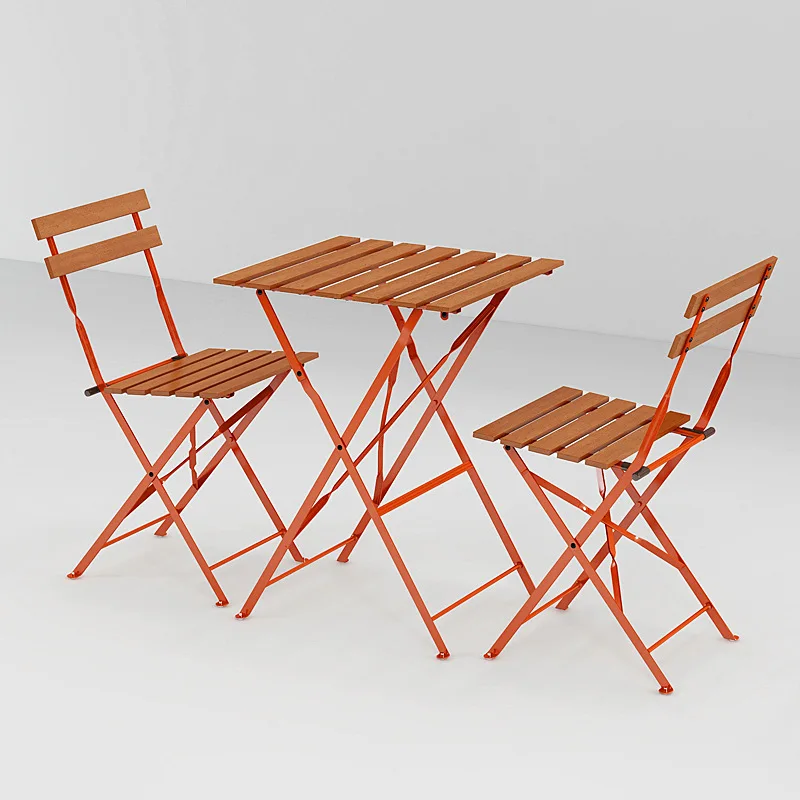 Современный открытый сад внутренний двор превосходный Складной Набор Бистро металлические складные балконные столы и стулья