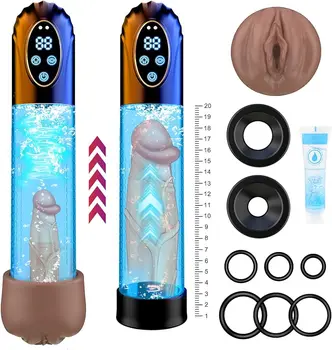 Electric Penis Extender Enlarger Pump - Adult Toys Penis Enlargement Vacuum Pumps Air Pressure Device with 6 Suction