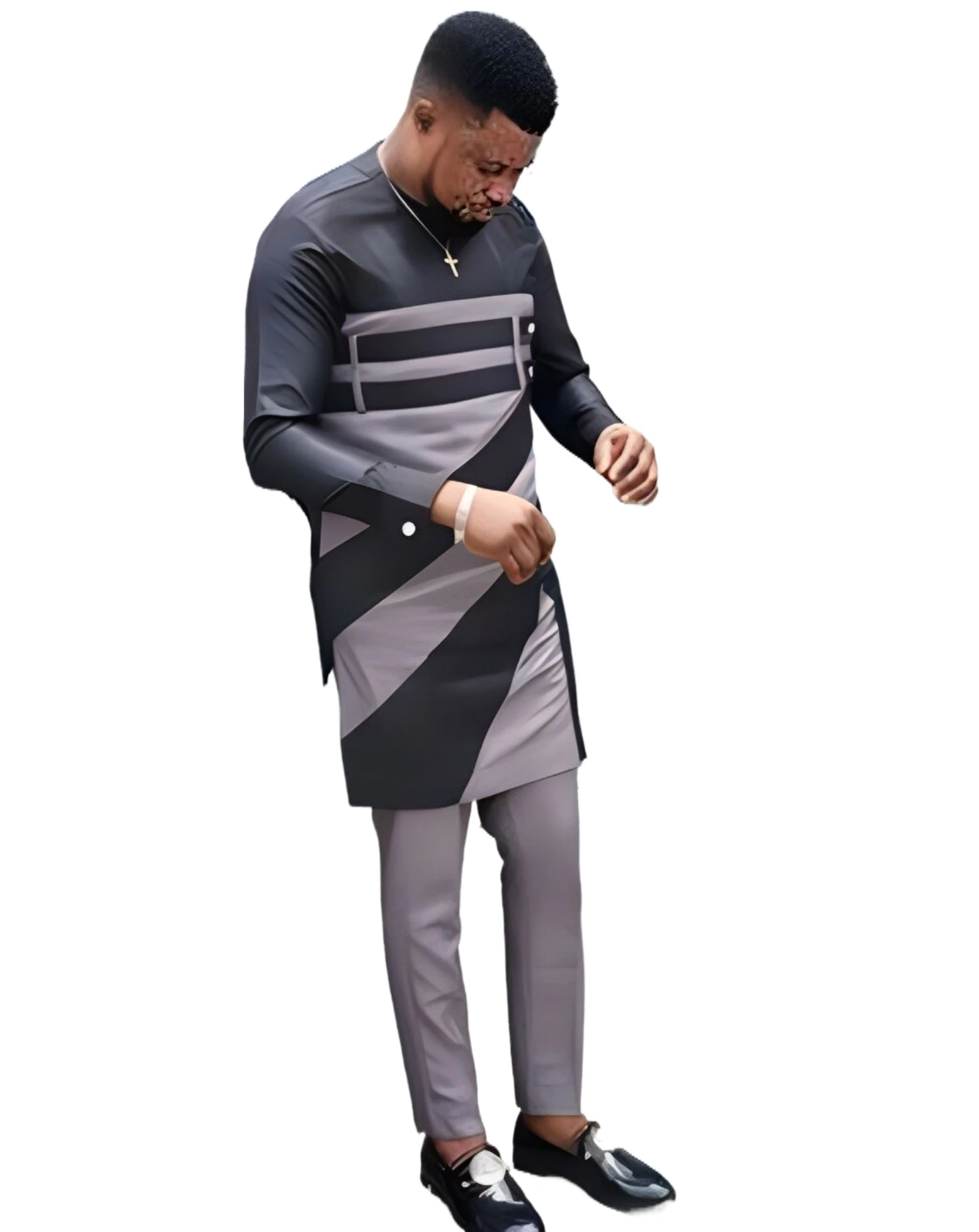African Men S - 4 Xl Leisure Suit Shirt + Pants Two-piece High Quality ...