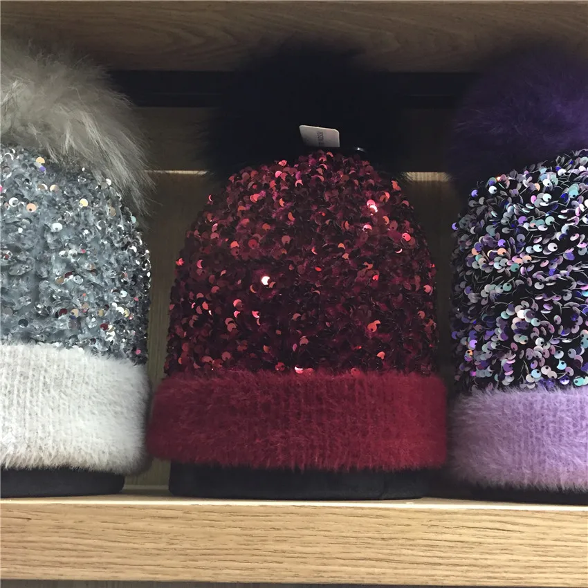 sequin beanie hat