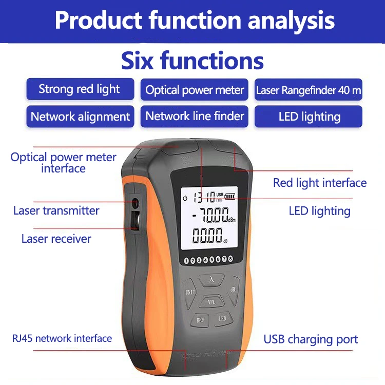 Handheld Fiber Optical Equipment Power Meter Multifunction Tester Y8 5