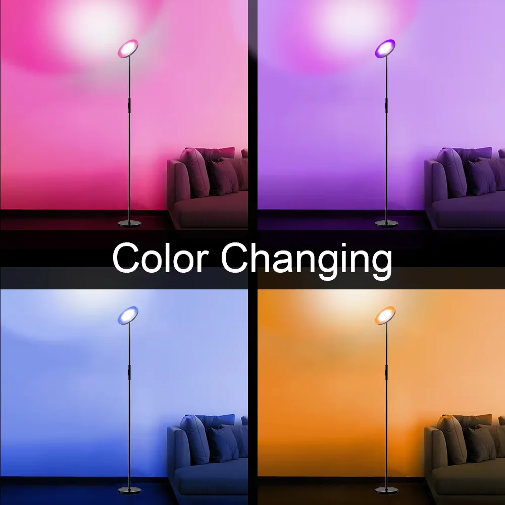 Modern Hotel Led Bedside Floor Lamp69Inch High Standing Lamp Glass Shade Switch Led Floor Lamp Bedroom Living Room