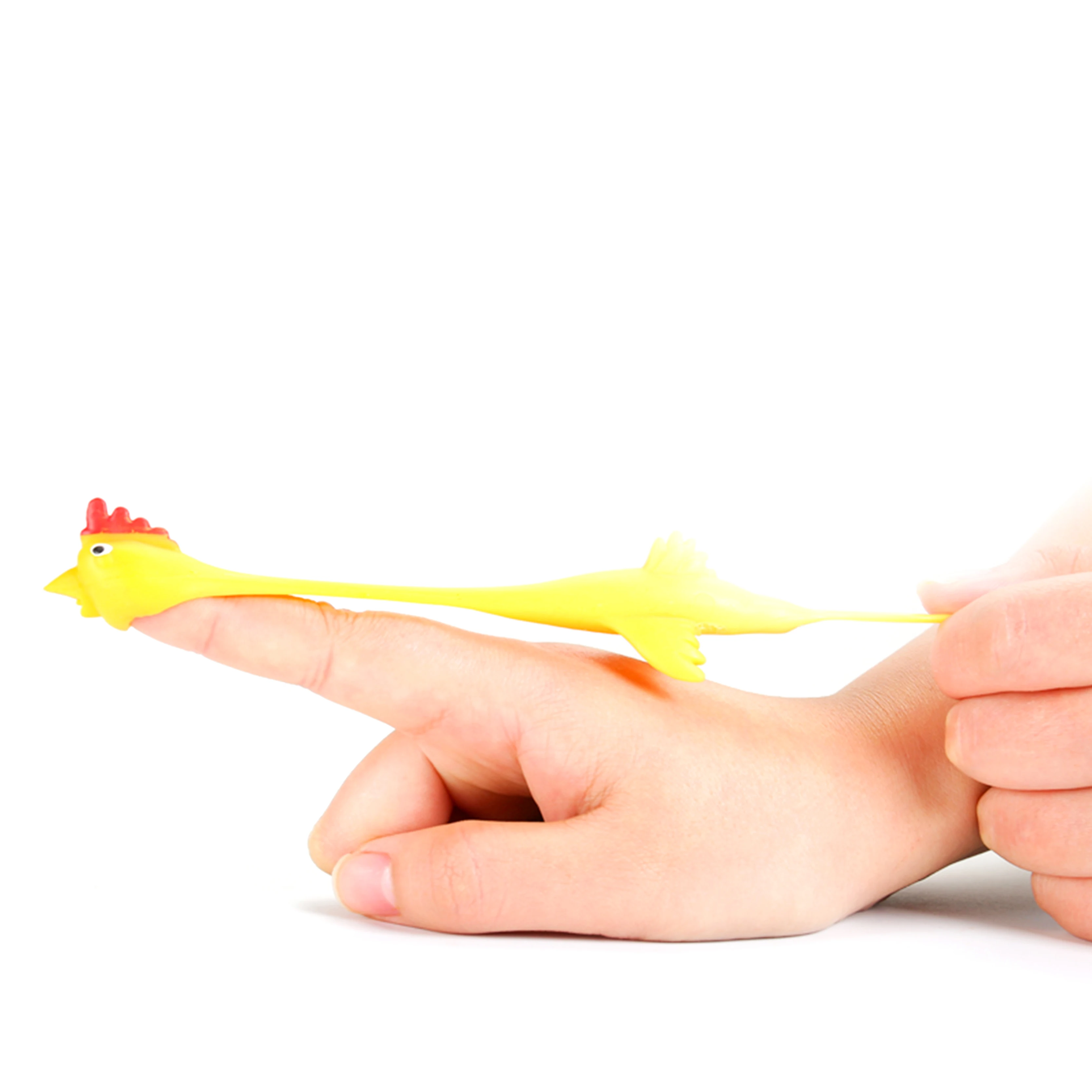 Super hot sale TPR  promotional toys slingshot flick flying chicken toy for kids