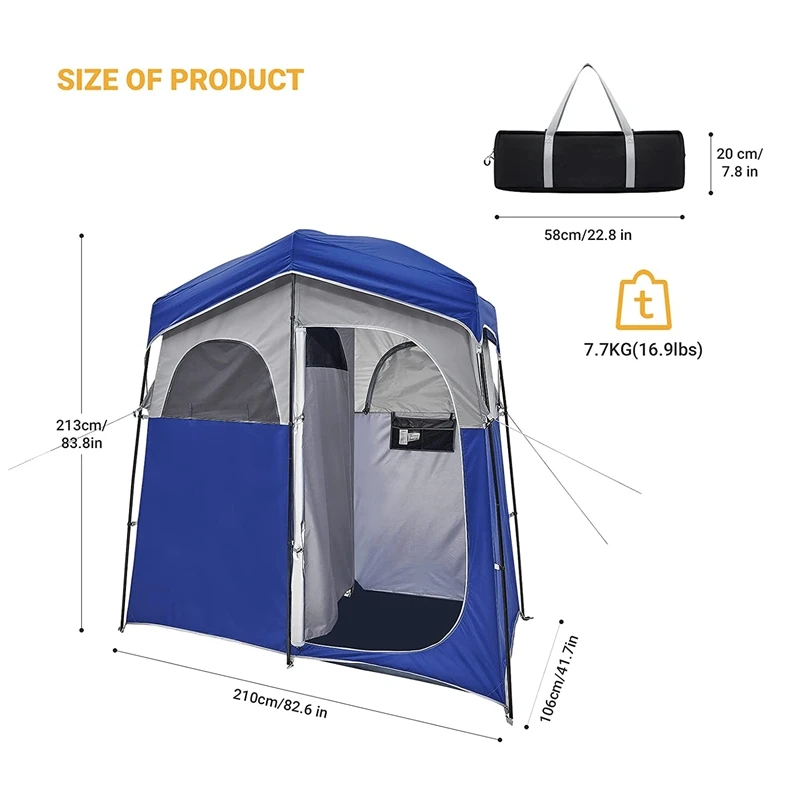 Oversize Portable Inflatable Shower Tent Shelter Outdoor Privacy Toilet