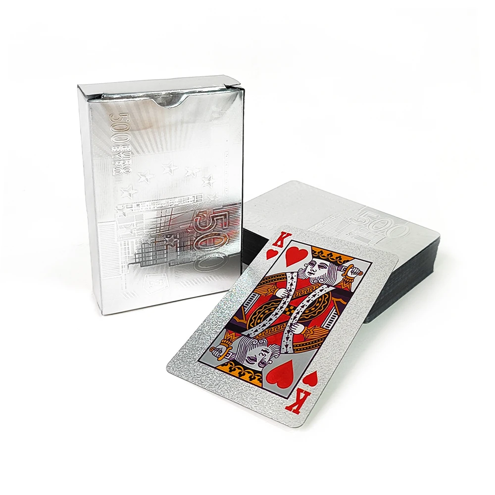 Waterproof Playing Card With Box Front and Back Printing Logo Gold Paper Pvc Plastic Custom Poker Playing Card manufacture