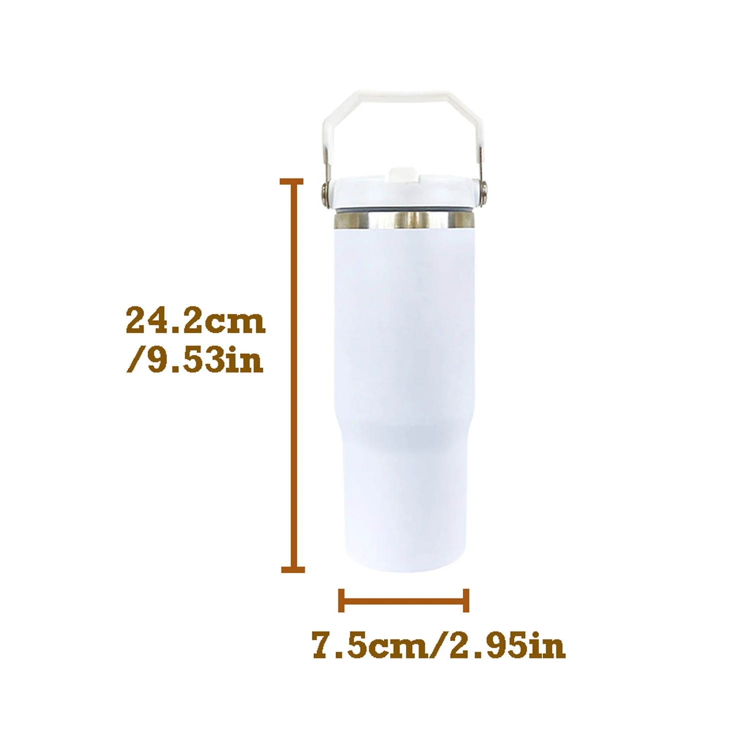 25pack USA Warehouse Blank Sublimation 30 Oz Flip Straw Tumblers