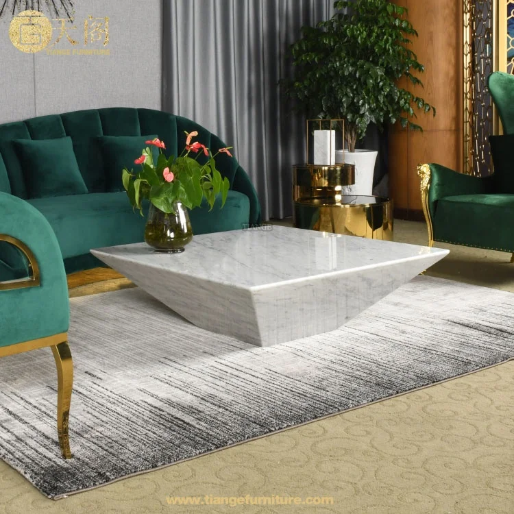 Italian Modern Design Geometric Natural Marble Coffee Table For Sale ...
