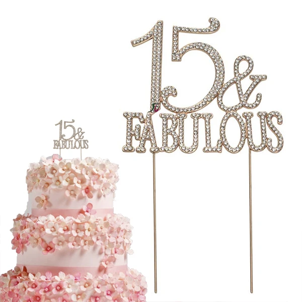  Happy 15th Birthday Cake Topper, Rose Gold 15th Birthday Cake  Topper, 15th Birthday Cake Topper with Number 15 Candles for Girl 15th  Birthday Party Decorations : Grocery & Gourmet Food