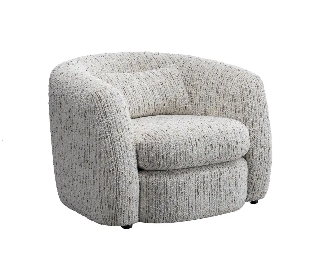 New Design Modern Living Room Leisure Reading Soft Cushion Eco-Friendly Sofa Chair Big Size Round Accent Chair with Pillow