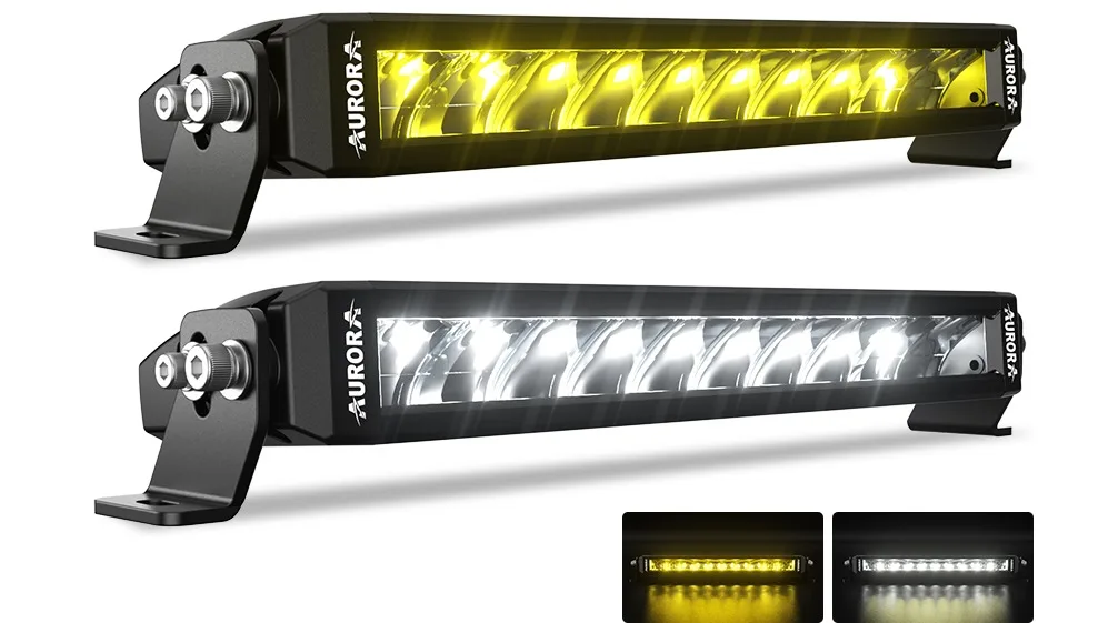 Aurora 10inch Car Led Light Bar For Atu 150w White And Golden Yellow