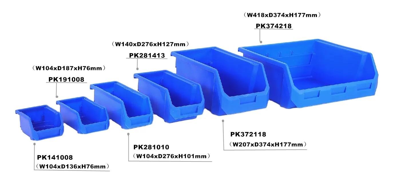 Warehouse Front Open Plastic Stackable Storage Pick Bins