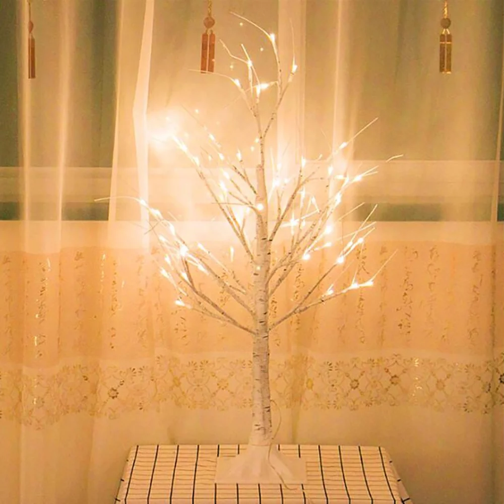 Indoor Decor Animated Led Copper Wire White Birch Christmas Tree Branch Light CHRISTMAS DECORATION 2024