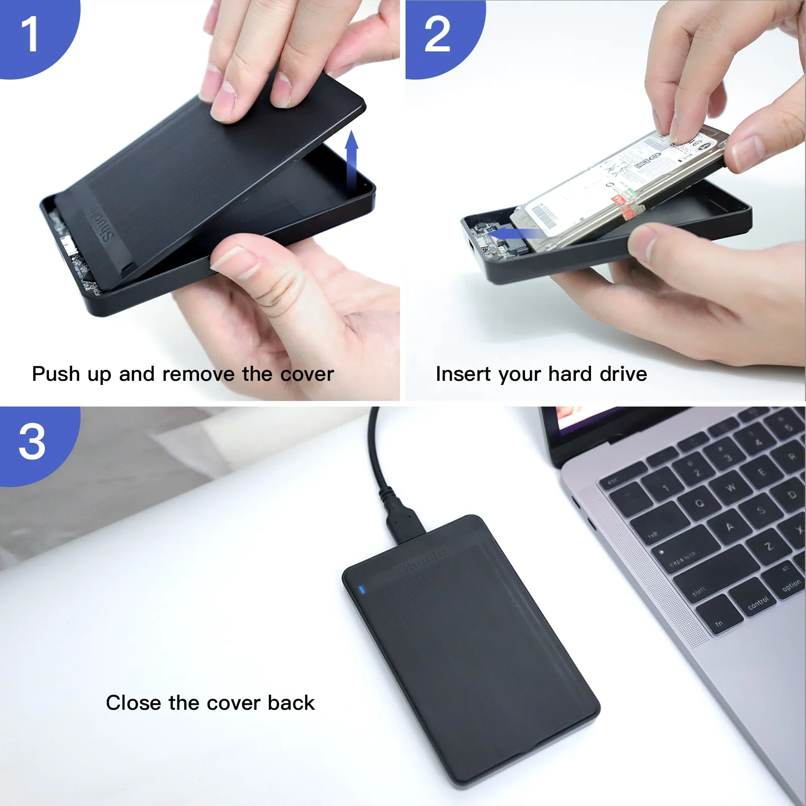 Acquista Vention Custodia HDD 2.5 Adattatore SATA a USB 3.0 Custodia per Disco Rigido HDD Custodia per HDD per Disco SSD Scatola HDD USB 3.0 Micro B HD Esterno in Italia a