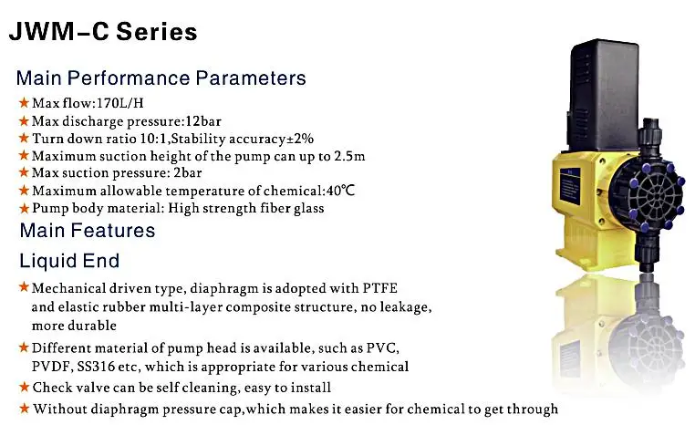 New Practical Chlorine Injection Pump JWM-C Series Chemical Metering ...