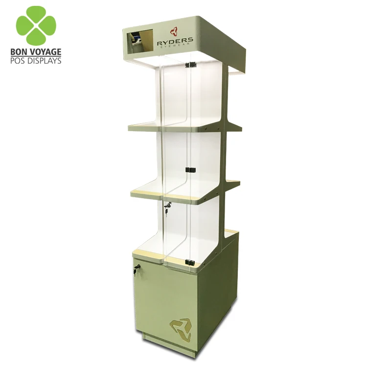 Newest Pop Display Optical Shop Eyewear Sunglass Display Door Cabinet Display Stand showcase Glass Cabinet showcase