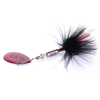 JIA Metal Rotating Sequin Live Bait Fishing Lure with Colorful Feather Hook 7cm 5.5g – Metal Jig – view 5