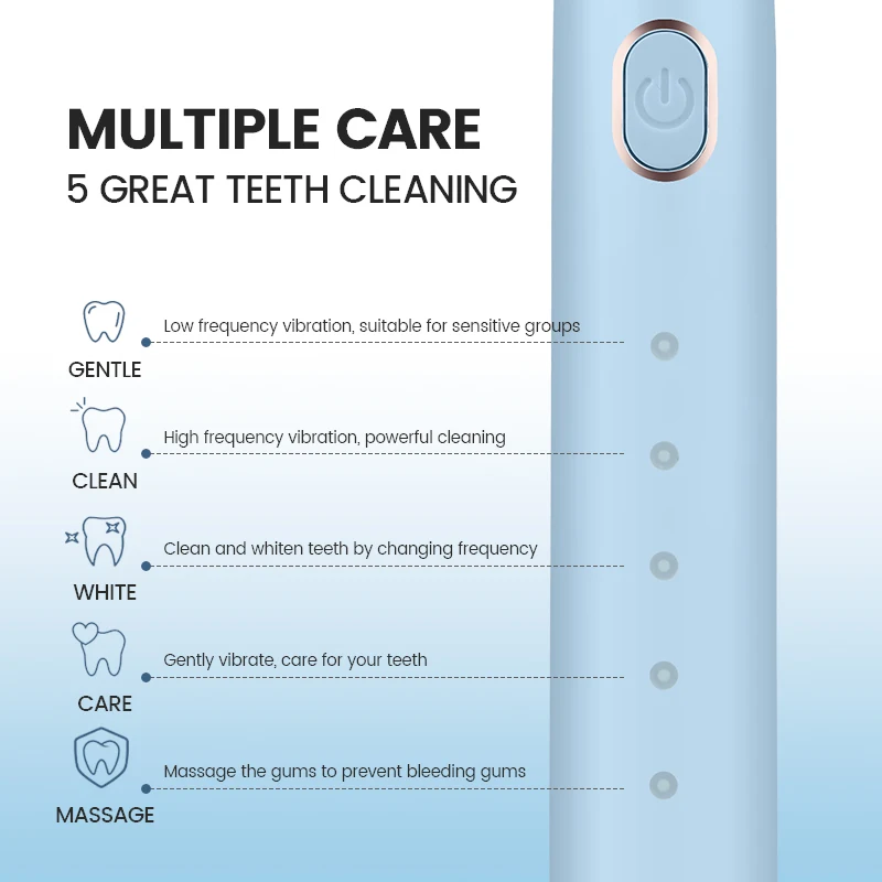 Powerful ultra Sonic Super Wireless Cheapest High Quality Battery Powered Adult Sonic Electric Toothbrush