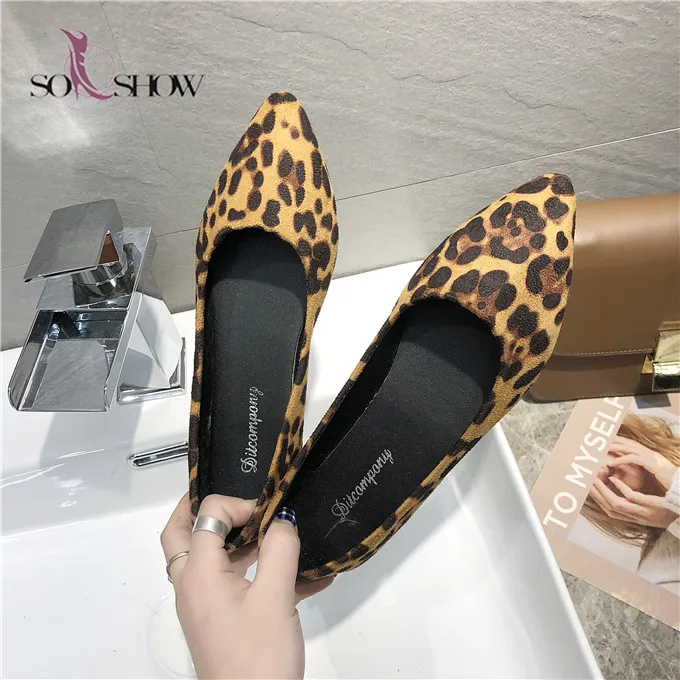 DecoStain Womens Spring Causal Leopard Print Flat Loafers Spring Square Toe Dress Shoes 