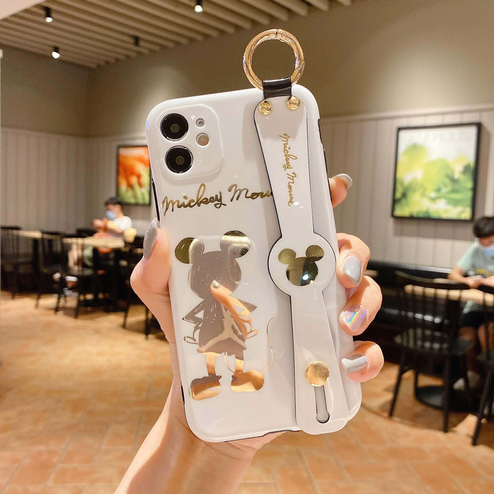2021 Mickey Minnie Gold Foil Cartoon Phone Cases For iPhone 8 Plus XR XS Max 11 Pro 12 Pro Max 12 Mini Kawayi Couple Phone Cover