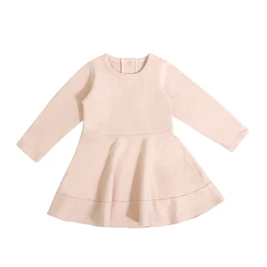 Custom Autumn Newborn Solid Toddler Dress Clothes With Snap Button Cotton Girl Wholesale Baby Rompers Long Sleeve
