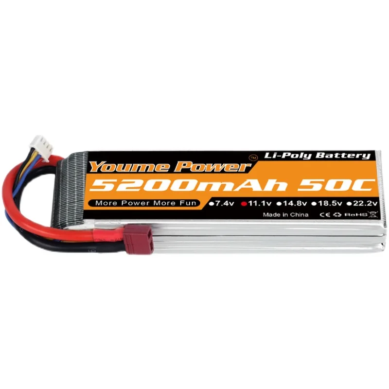 Model aircraft batteries 2-6s 5200mah 7.4V/11.1V/14.8V/18.5V/22.2V with T/TR/XT60/XT90/EC5 plugs