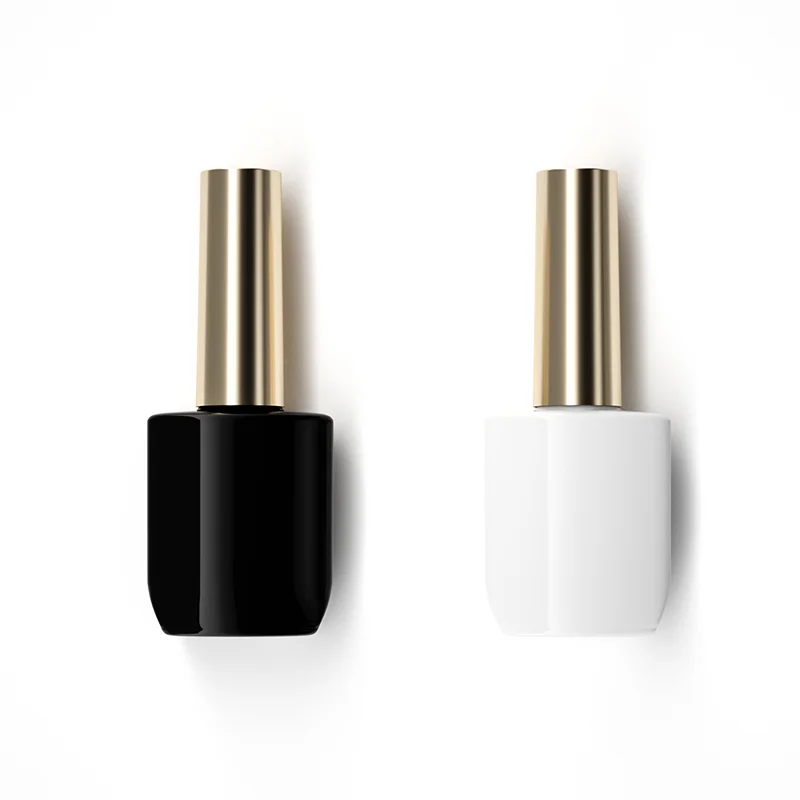11ml Free Sample Black square Uv Gel Nail Brush Cleaning Bottles Empty Nail Polish Bottle
