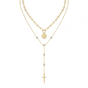 Hot Selling 18K Gold Plated 925 Sterling Silver Hip Hop T Bar Lariat Necklace Cuban Chain Moissanite Stone Party Gift Occasions