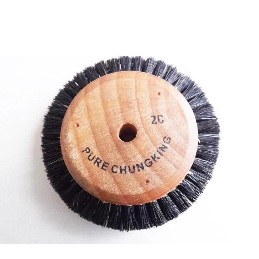 polishing brush black bristle buffing abrasive brush with wooden