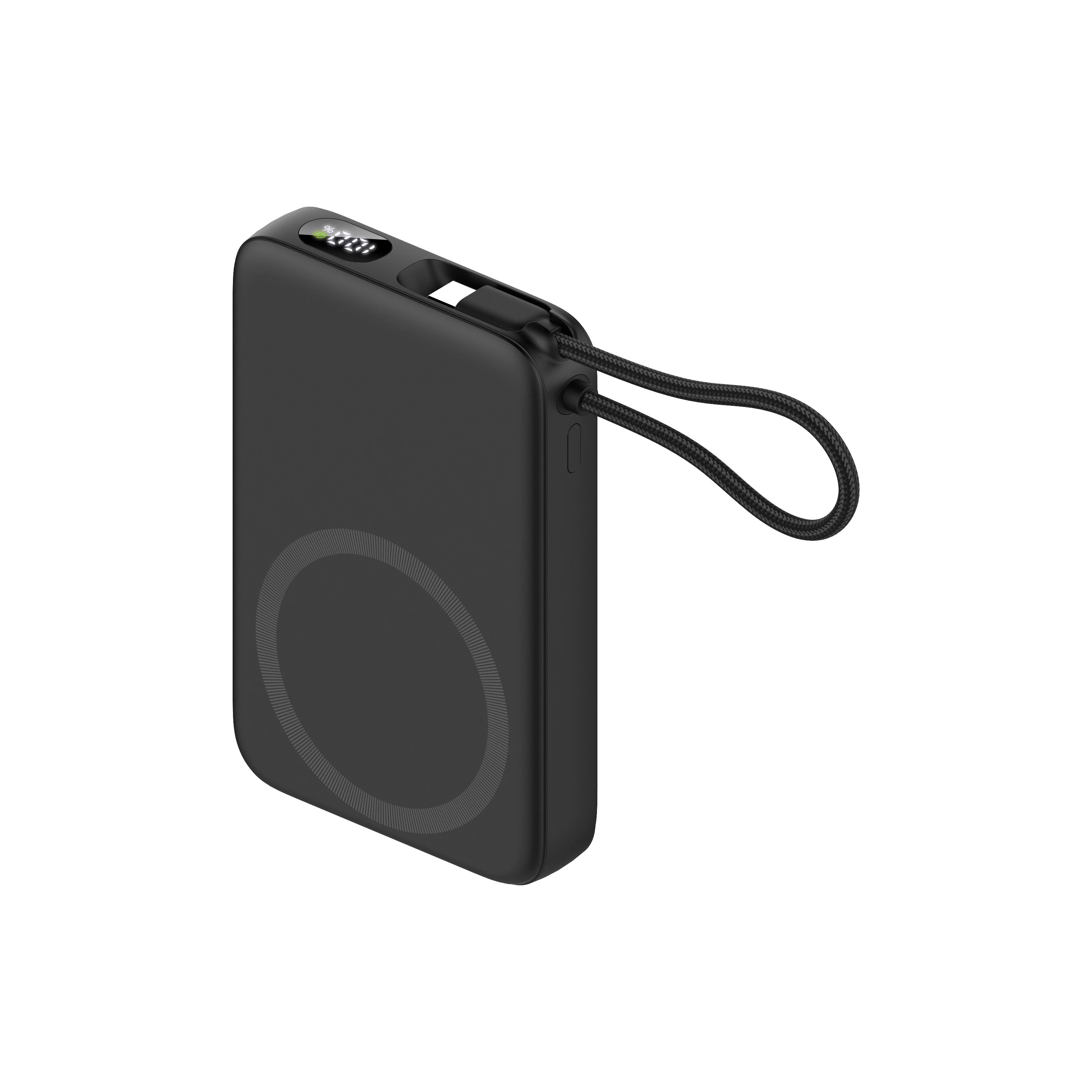 Magnetic Power Bank 10000mAh Built-in Type-C Cable 20W Digital Display Portable Charger PB191-C Compatible with iPhone 17/16/15