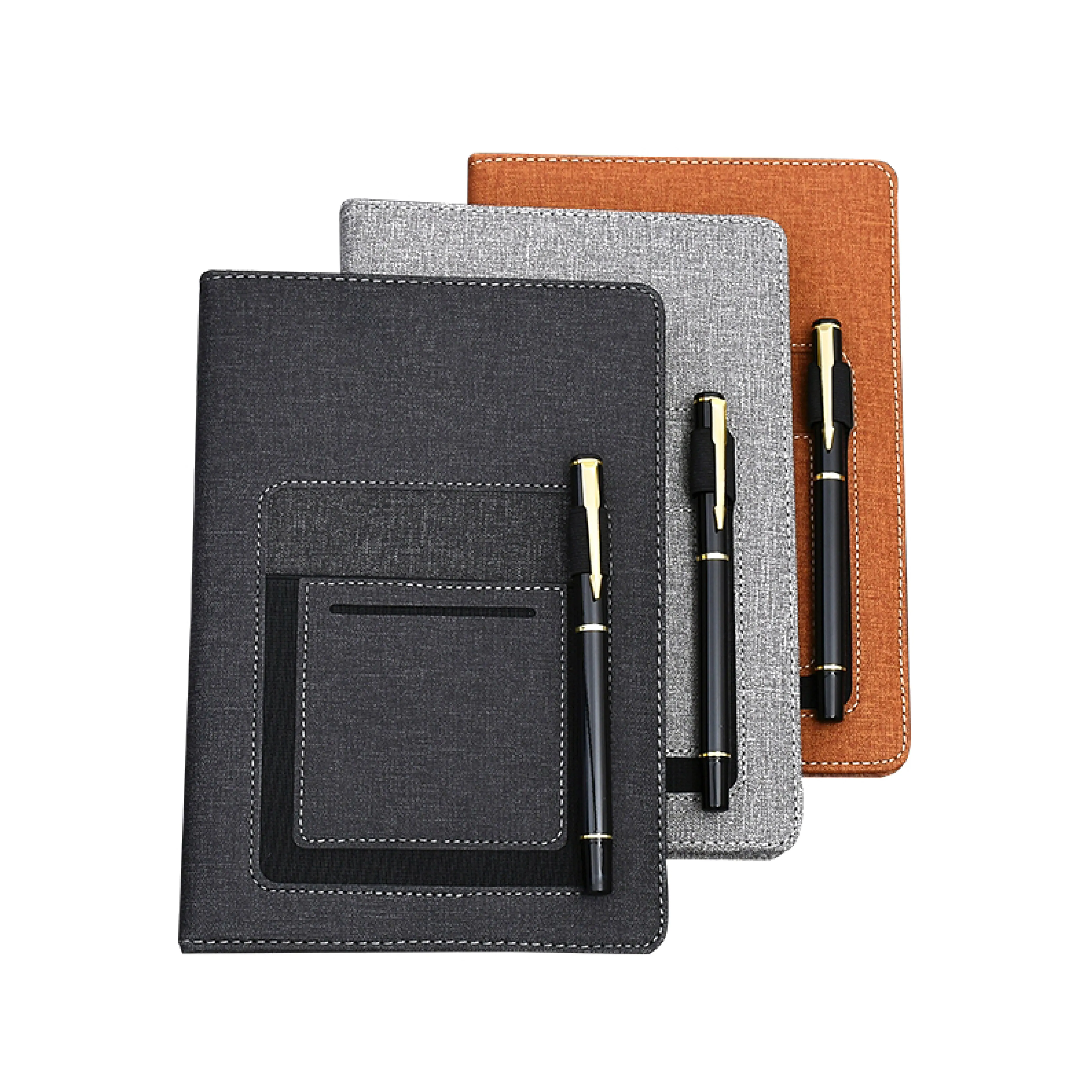 Creative A5 Customised Pu Leather Planner Business Office Diary With Card  Holder Pen Slot Phone Pocket Note Book Notebook - Buy Customized High  Quality Design Pu Leather Cover Business Planner Leather Note