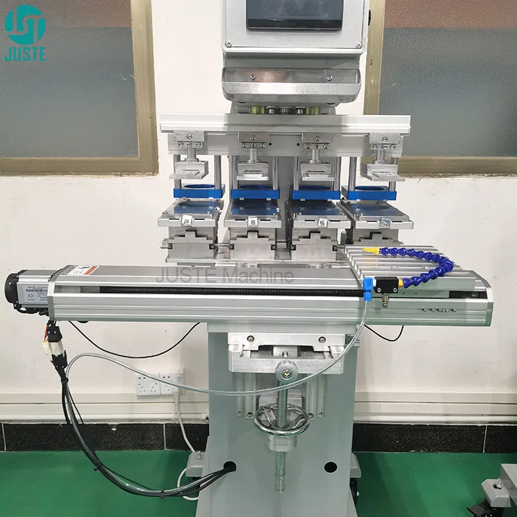 4 Color Roll Pad Printer Servo Carousel Fully Automatic Pad Printing Machine for Stress Christmas PVC PU Golf Ball Pen Logo Tees