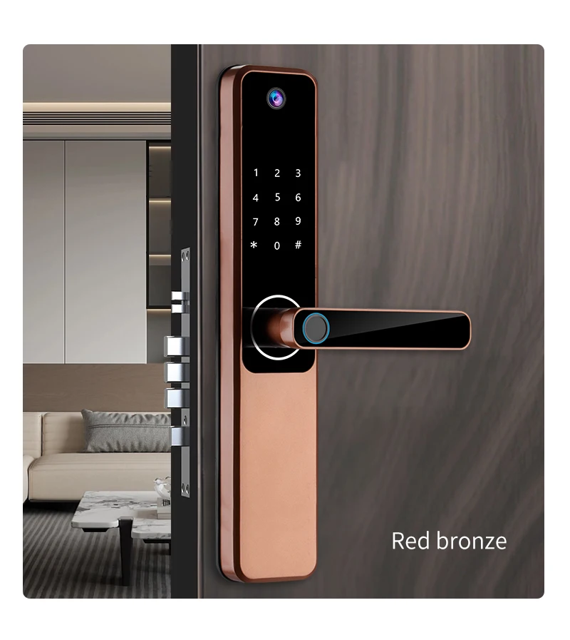 Qleung S802Pro HD Camera Intelligent Fingerprint IC Card Key with WiFi Connectivity Smart Home Tuya Door Lock 3