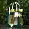Dark green+ribbon+hang tag