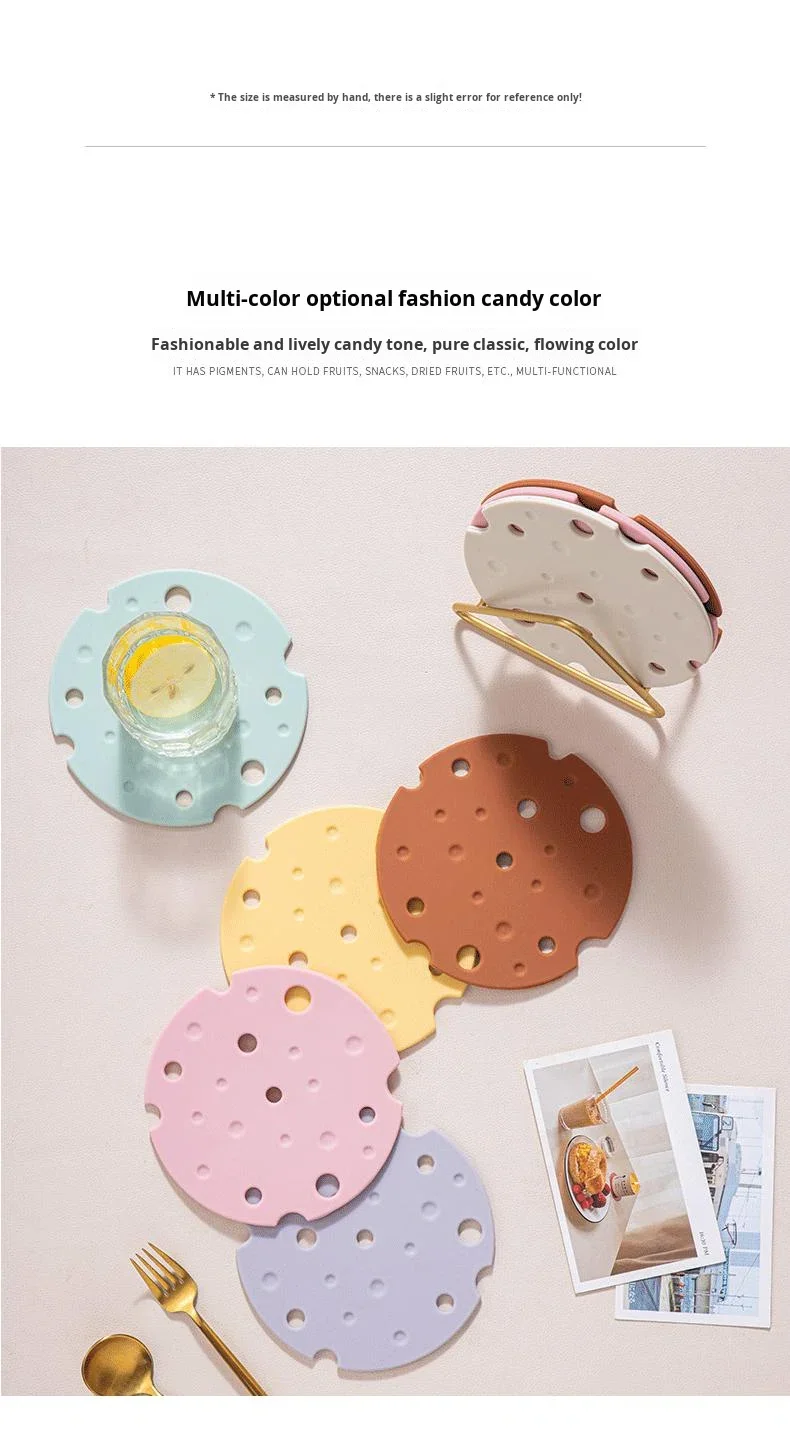 Modern Round Multi Color Thermal Silicone Placemat High Temperature Resistant Reusable Casserole Plate and Bowl Mat manufacture
