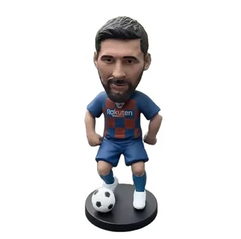 custom resin football messi bobble head dashboard soccer bobblehead dolls for car