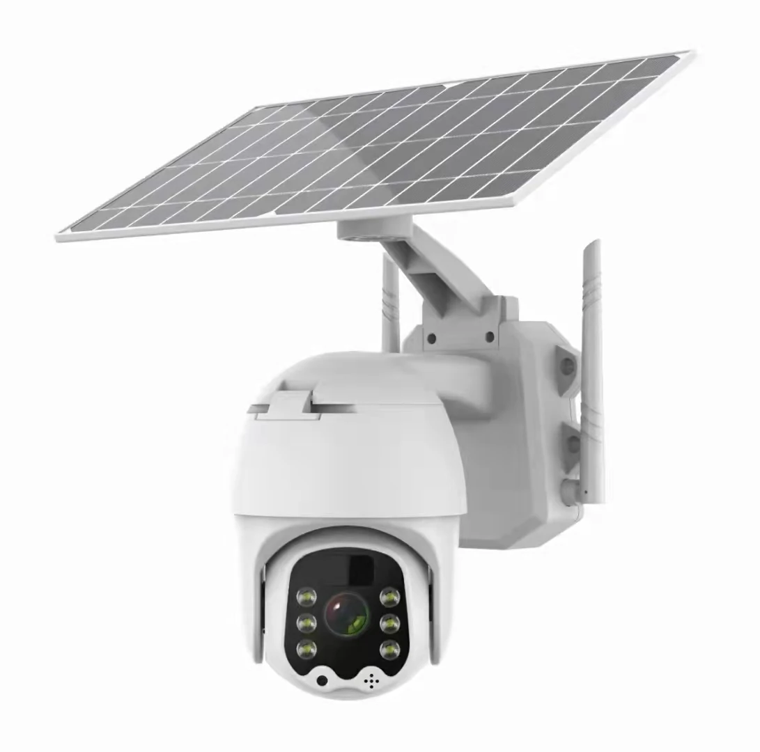 Security Monitor System White WIFI Security Camera System 1080P 4G Solar Powered IP Camera Outdoor Waterproof CCTV Night Vision Security Camera 