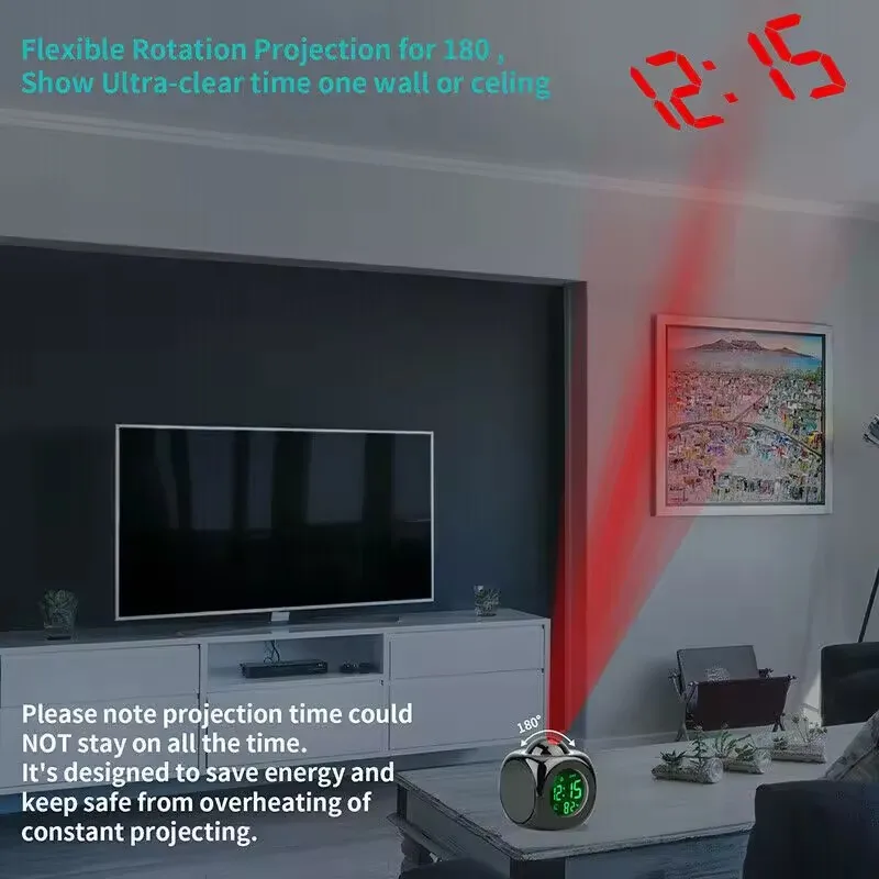 Multifunction Voice Talking Led Projection Temperature Baby Room LED Night Light Projector LCD Table Digital Clock