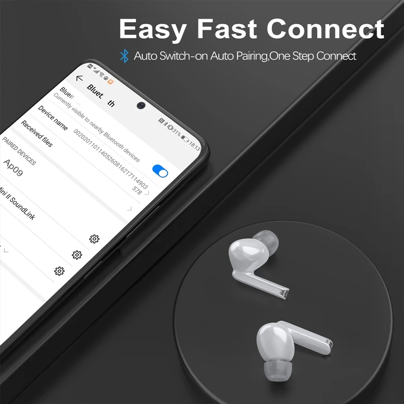 Auriculares inalámbricos AP09 con TWS, cascos intrauditivos de alta  fidelidad, impermeables, estéreo, deportivos, con cancelación de ruido,  para