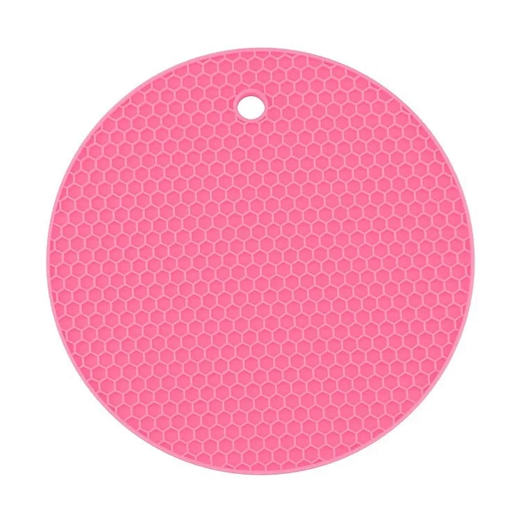 Multicolor Round Heat Resistant Silicone Hot Mat, Size: 17.5cm X