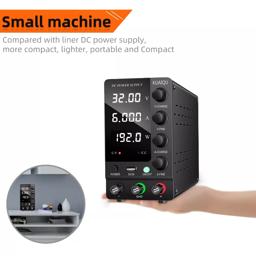 32V/6A Adjustable DC Power Supply - Precision & Reliability