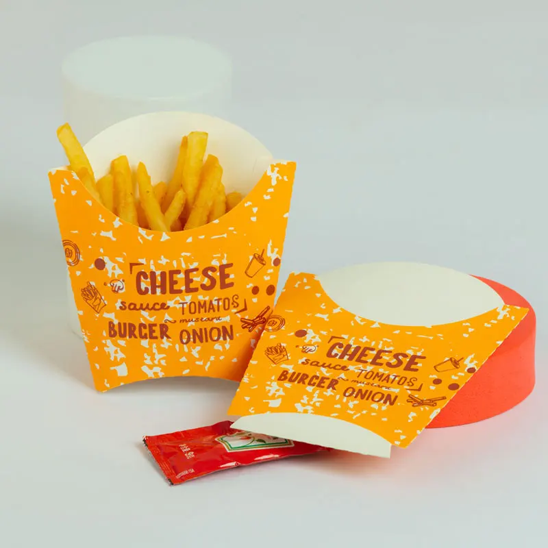 Fast Food Potato Chip Cartons Packaging Pastry Container Kraft French Fries  Cup