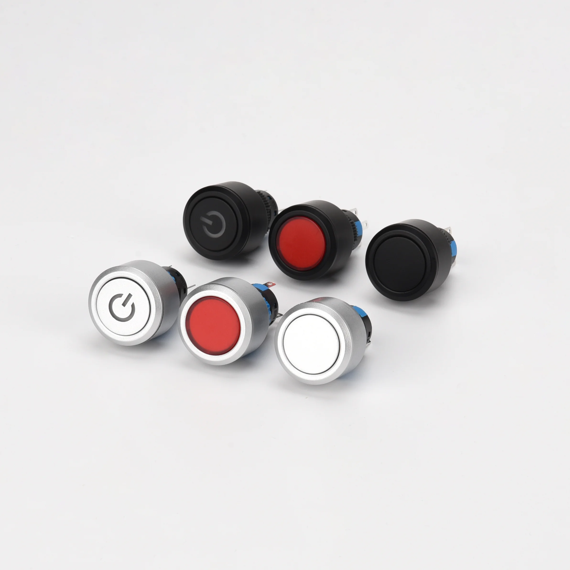 Plastic Push Button Switch On Off Illuminated Power Symbol 22mm Switch ...