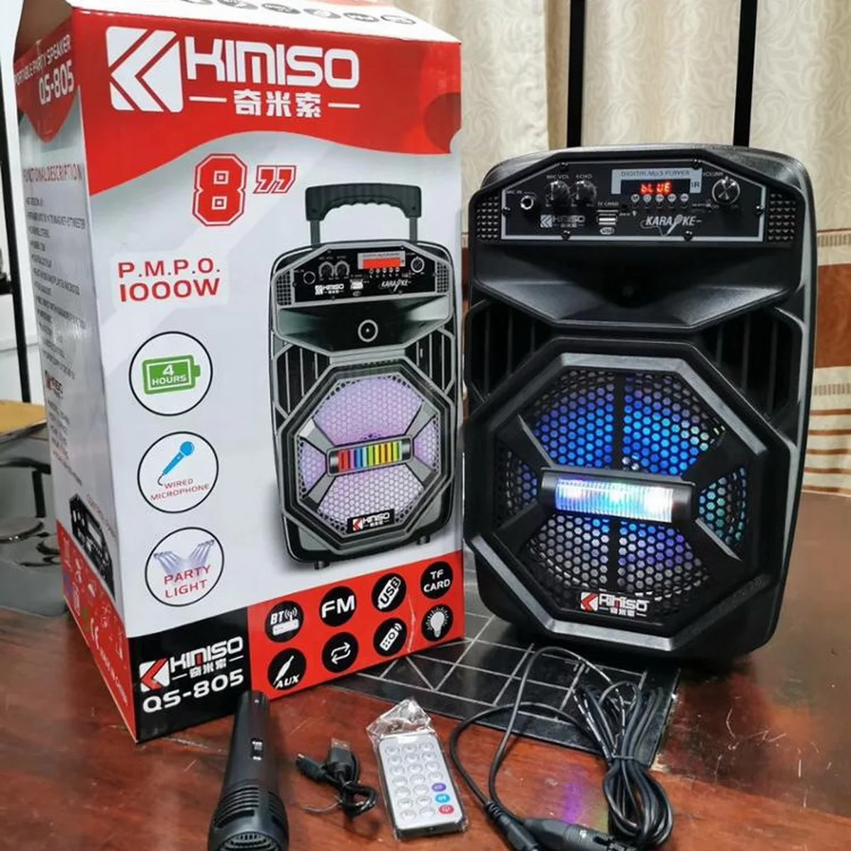 DS-1805 ワイヤレスポータブルトロリー スピーカー 8インチ Bluetooth