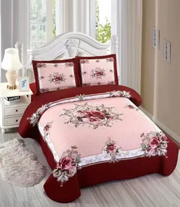 Printed Quilt Set HOT SELL Microfiber Polyester Bedding Quilt Cover Set  Bedspread Bedding Set Designer Quilt Bedding Set